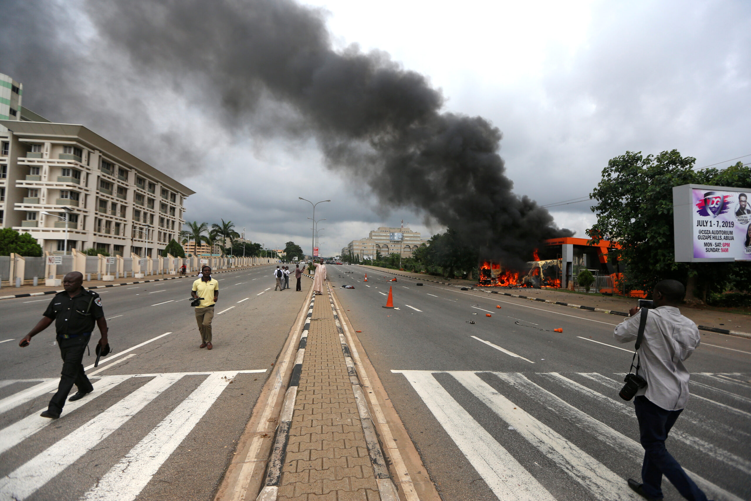 Nigerian police Shi ite group clash in capital at least three