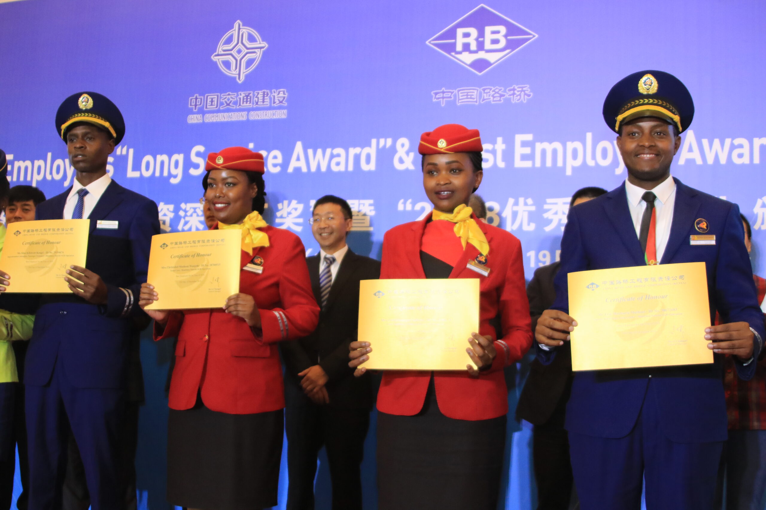 China Road And Bridge Construction Honors Kenyan Employees For Years Of 