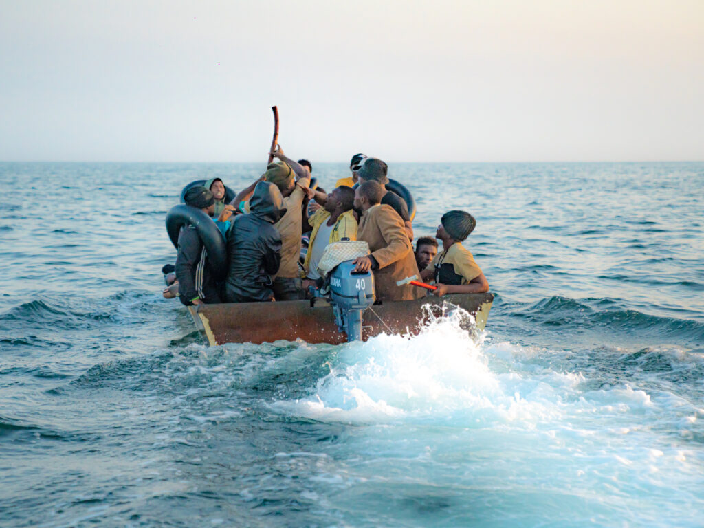 Migrants from Sub-Saharan Africa trying to cross the Mediterranean Sea.
