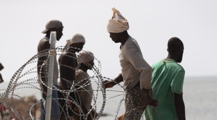 File Photo: African migrants are seen at the Libya-Tunisia border in Ras Ajdir, Libya, on July 26, 2023. /Xinhua