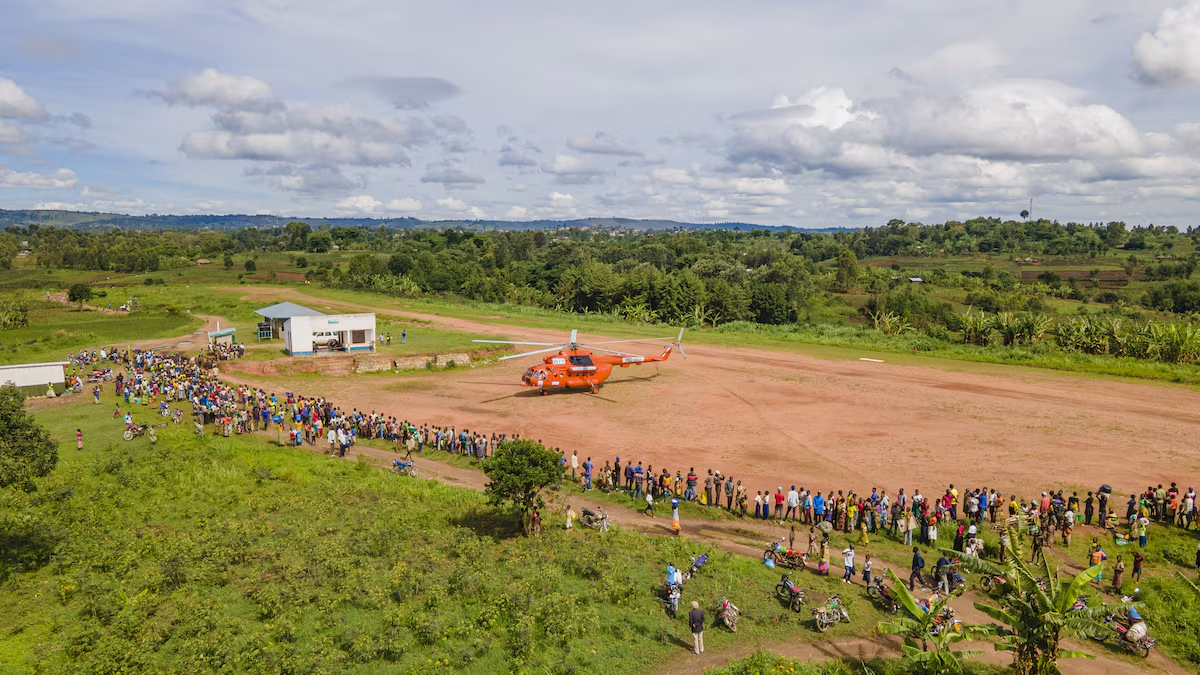 A general view shows a United Nations Humanitarian Air Service (UNHAS)